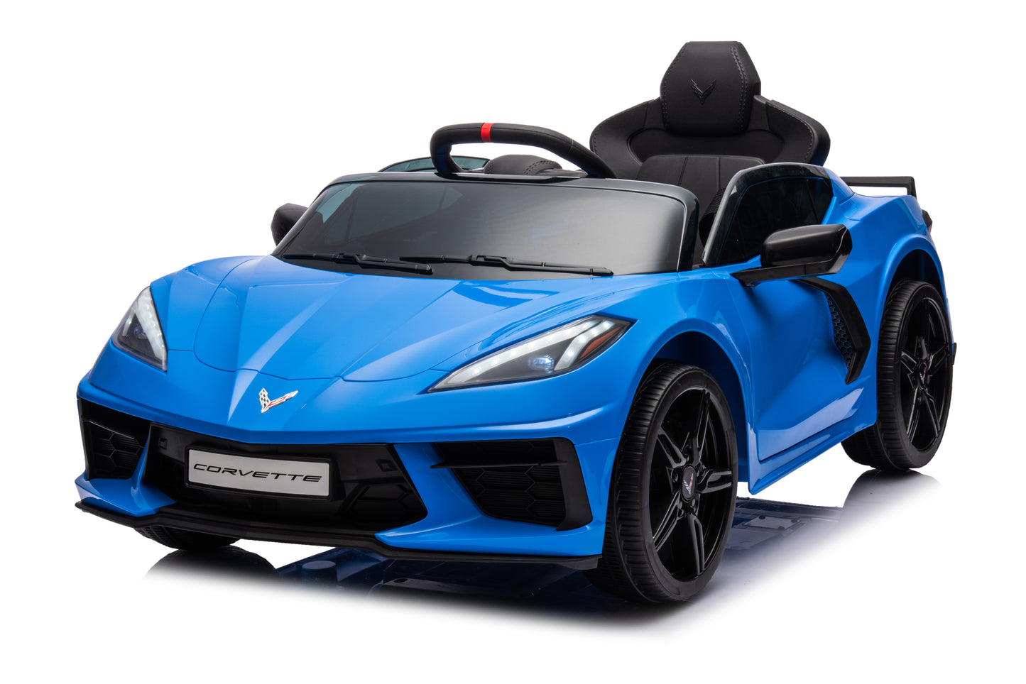 Corvette C8 Licensed Ride on Car,Wisairt 12 V Battery Powered Electric Vehicle w/ Remote Control,Bluetooth,LED Lights