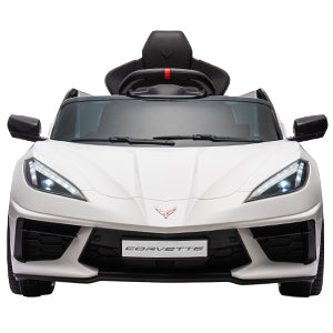 Corvette C8 Licensed Ride on Car,Wisairt 12 V Battery Powered Electric Vehicle w/ Remote Control,Bluetooth,LED Lights