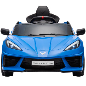 Corvette C8 Licensed Ride on Car,Wisairt 12 V Battery Powered Electric Vehicle w/ Remote Control,Bluetooth,LED Lights