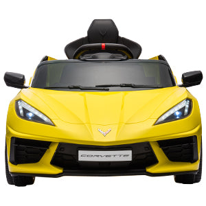 Corvette C8 Licensed Ride on Car,Wisairt 12 V Battery Powered Electric Vehicle w/ Remote Control,Bluetooth,LED Lights