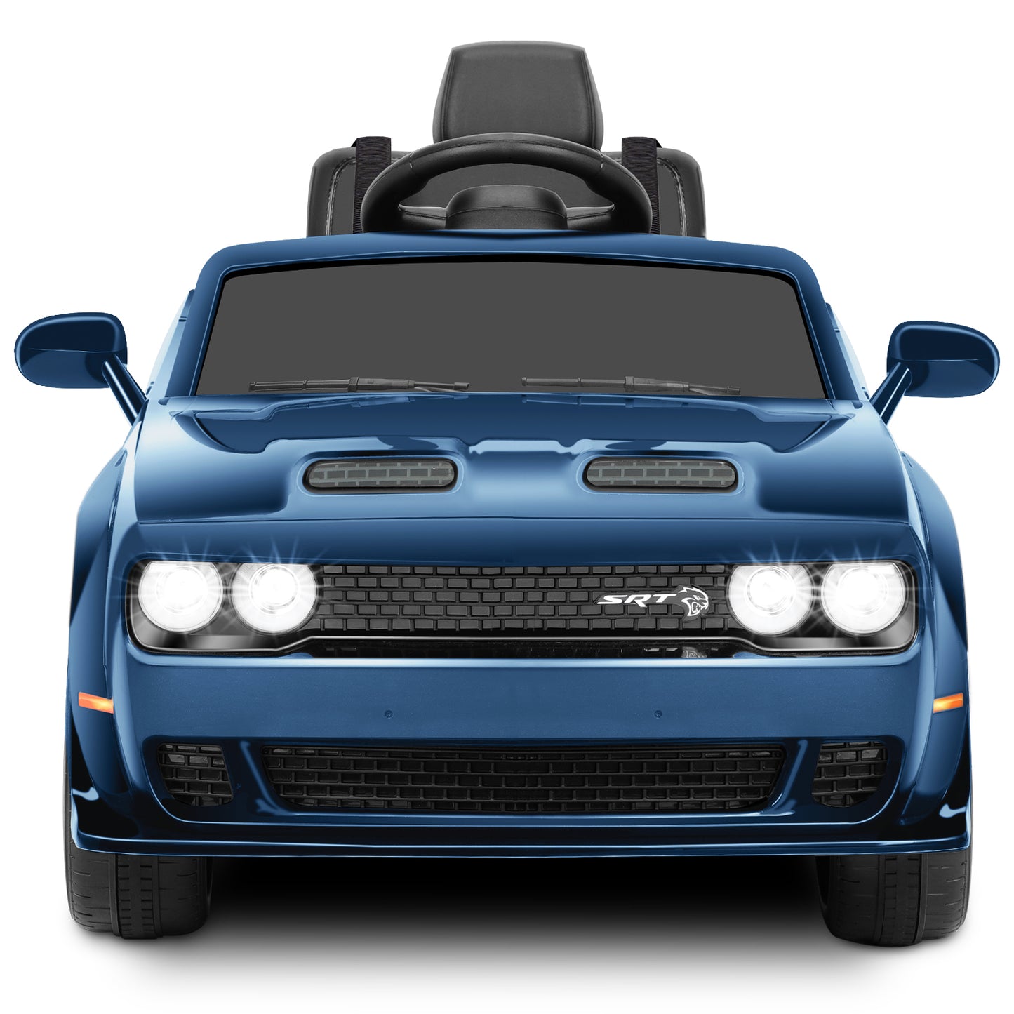 Dodge Challenger SRT Kids Ride on Car,Wisairt 12 V Battery Powered Electric Vehicle w/ Remote Control,Bluetooth,LED Lights