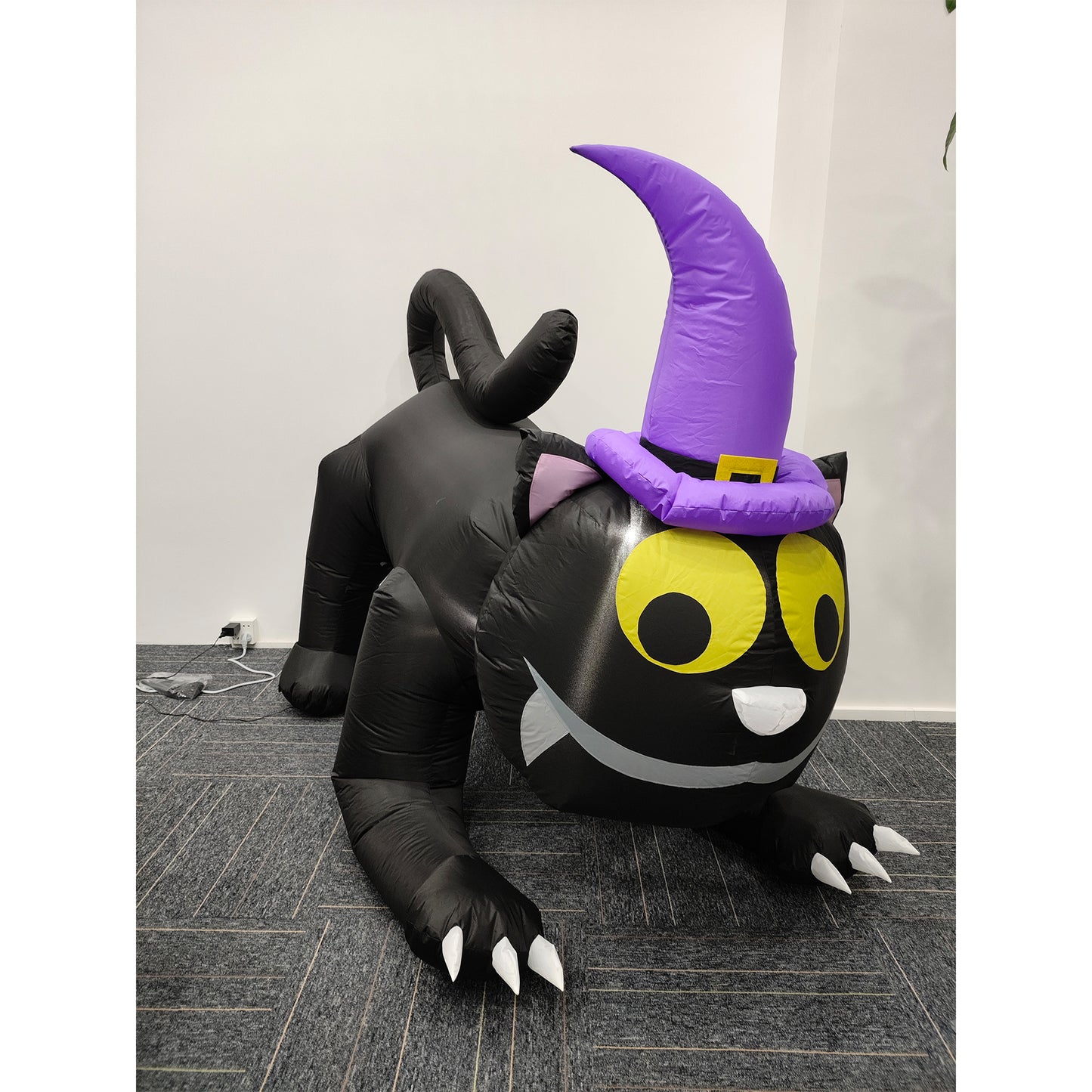 Vrilay 6ft Halloween Inflatable, Black Cat Witch Inflatable with LED Lights for Halloween Outdoor Holiday Yard Decorations