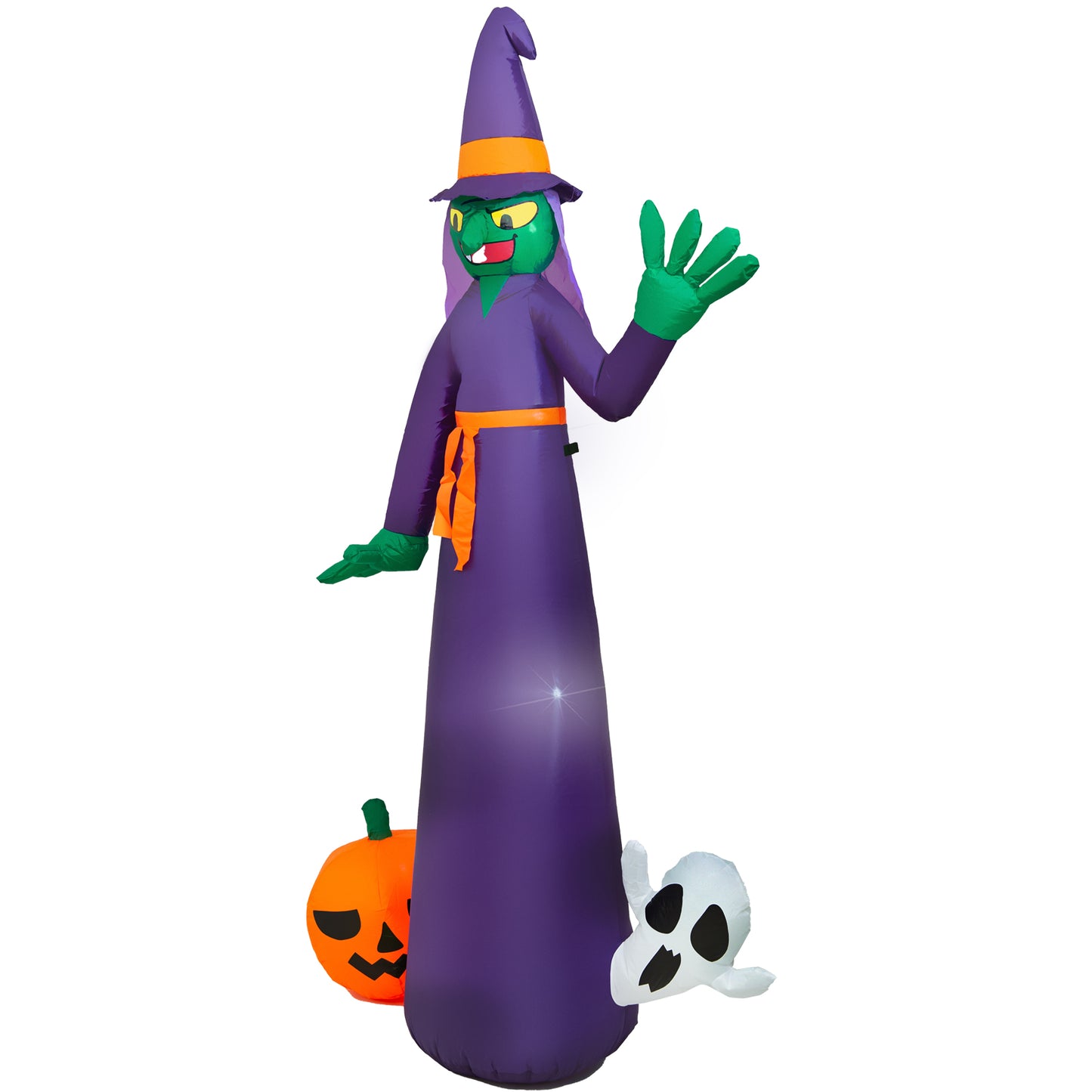 Vrilay 7ft Halloween Inflatable, Witch Inflatable with LED Lights for Halloween Outdoor Holiday Yard Decorations