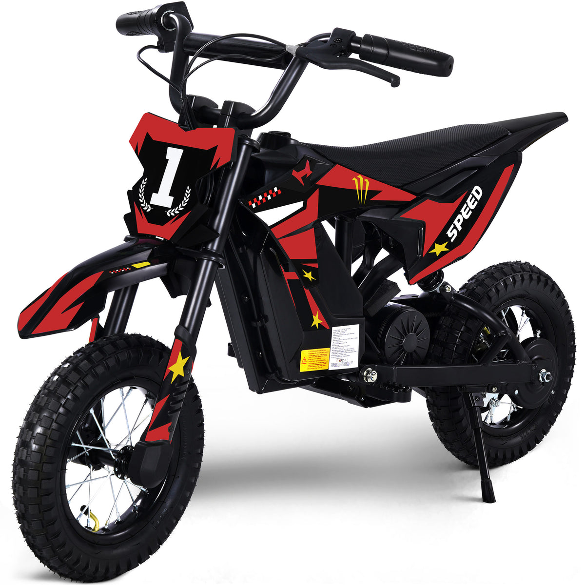 Wisairt 36V Kids Electric Dirt Bike, 15.5 mph High-Speed Electric Motorcycle Ride on Dirt Bike for Kids Aged 5-10, 133 lbs Max Load, 10-mile Range, Waterproof Seat, Twist Grip Throttle, Red & Black