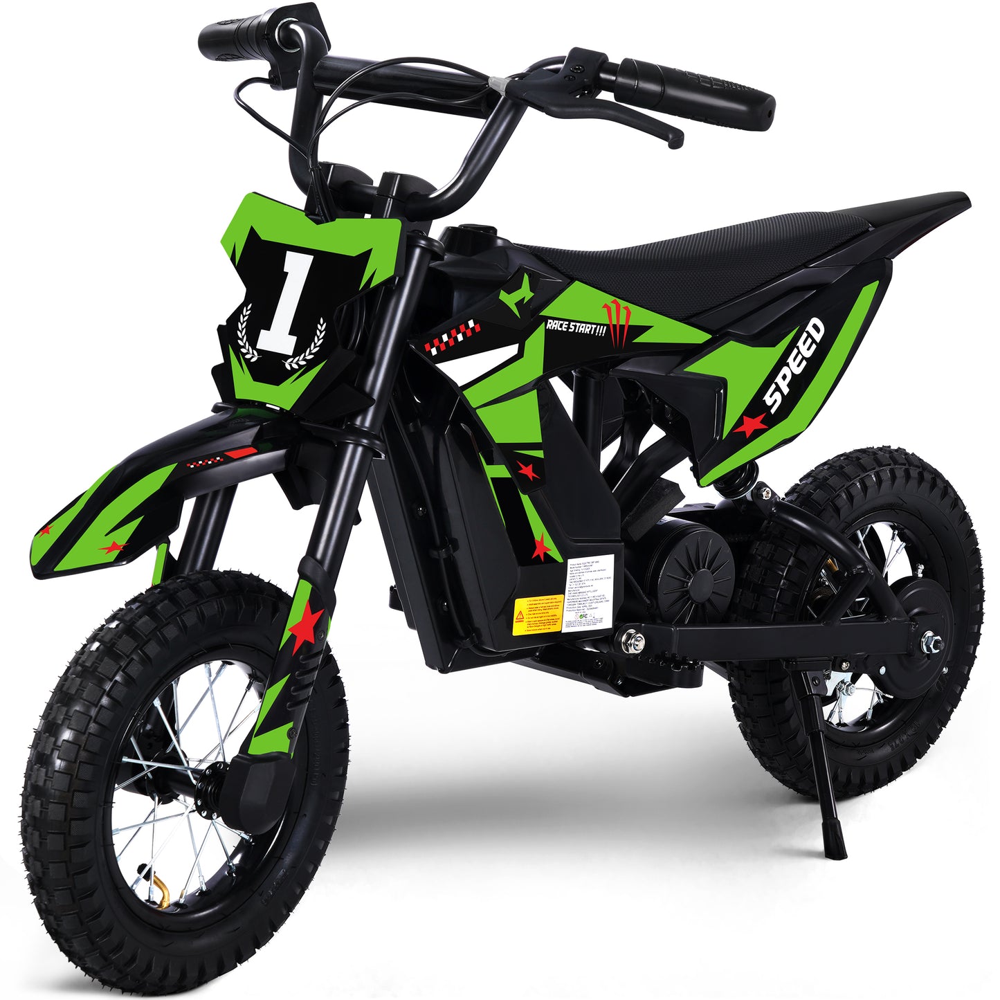 Wisairt 36V Dirt Bike, Electric Kids Motorcycle 300W, up to 15.5 mph, Electric Bike for Kids Ages 5-10, Green