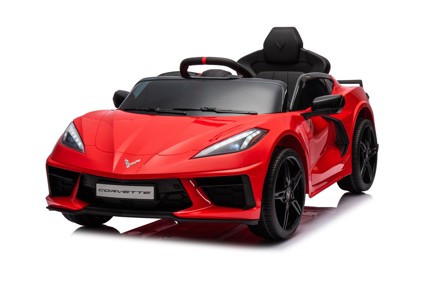 Corvette C8 Licensed Ride on Car,Wisairt 12 V Battery Powered Electric Vehicle w/ Remote Control,Bluetooth,LED Lights