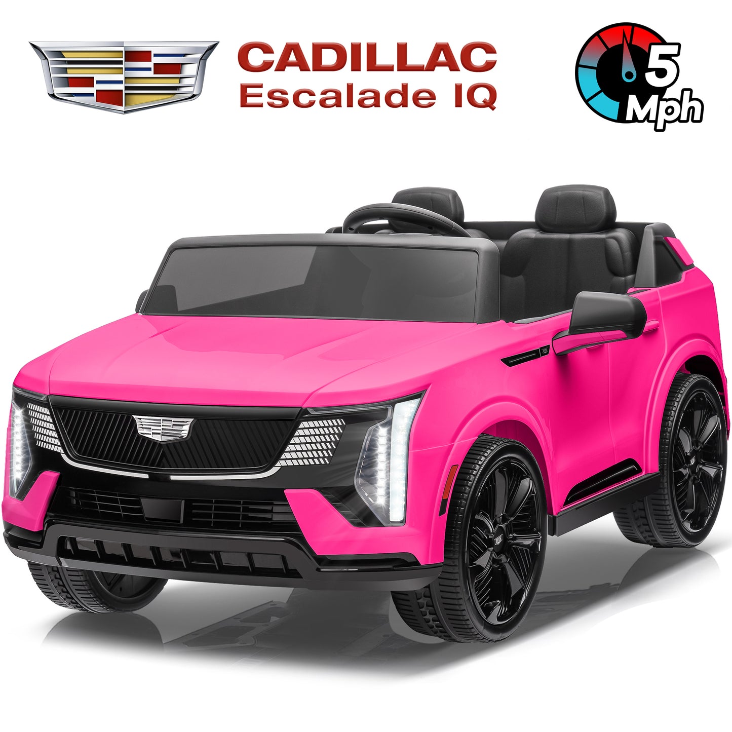 Cadillac Escalade IQ 24V Kids Ride on Car,Wisairt 2 Seater Battery Powered Electric Vehicle w/ Remote Control