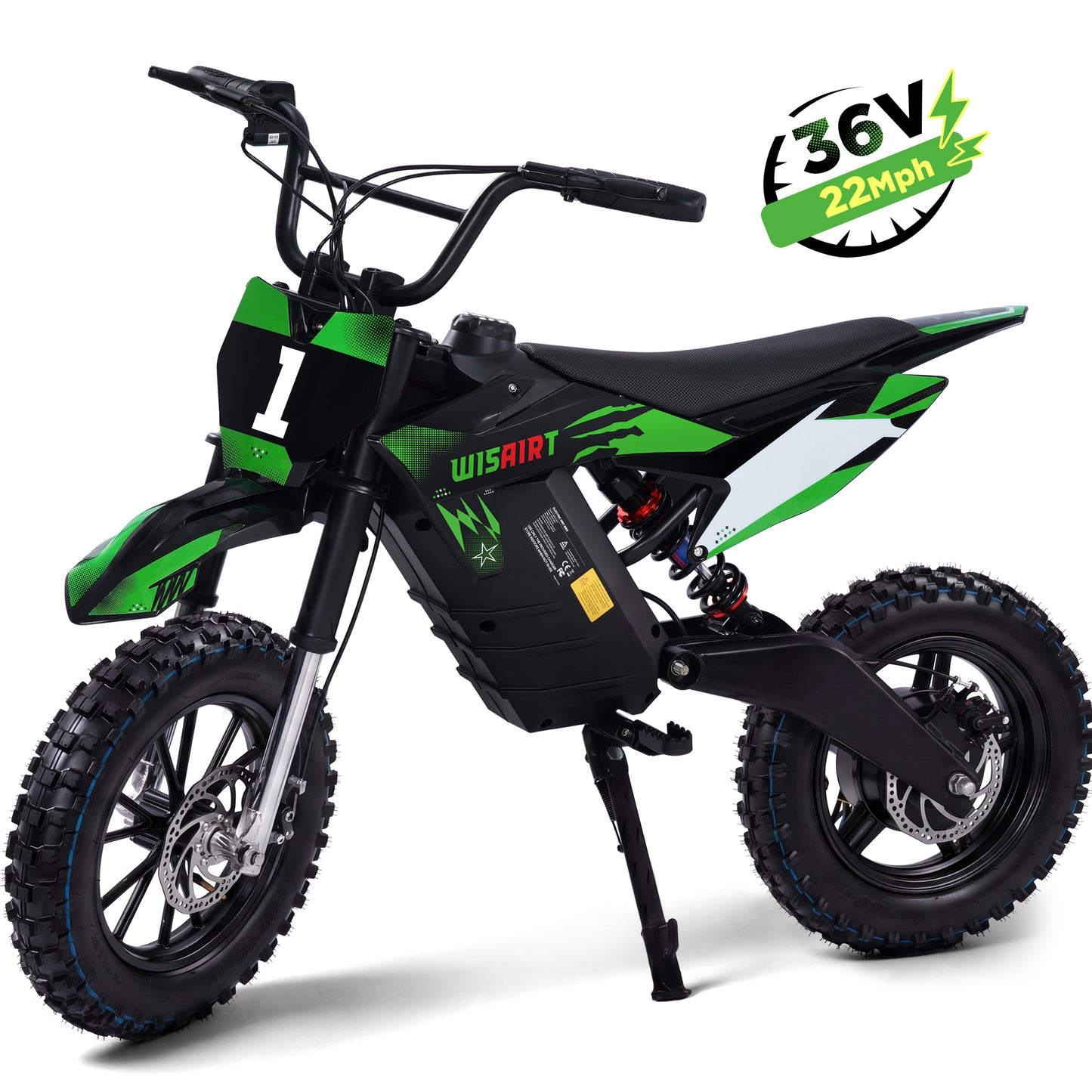 Wisairt 36V Electric Dirt Bike, 900W Electric Motorcycle for Teens, 22 MPH Speed & 16 Miles Range, 10.4Ah Battery Powered Ride on Dirt Bicycle with 16" Tire and Dual Disc Brakes, Ages 13+