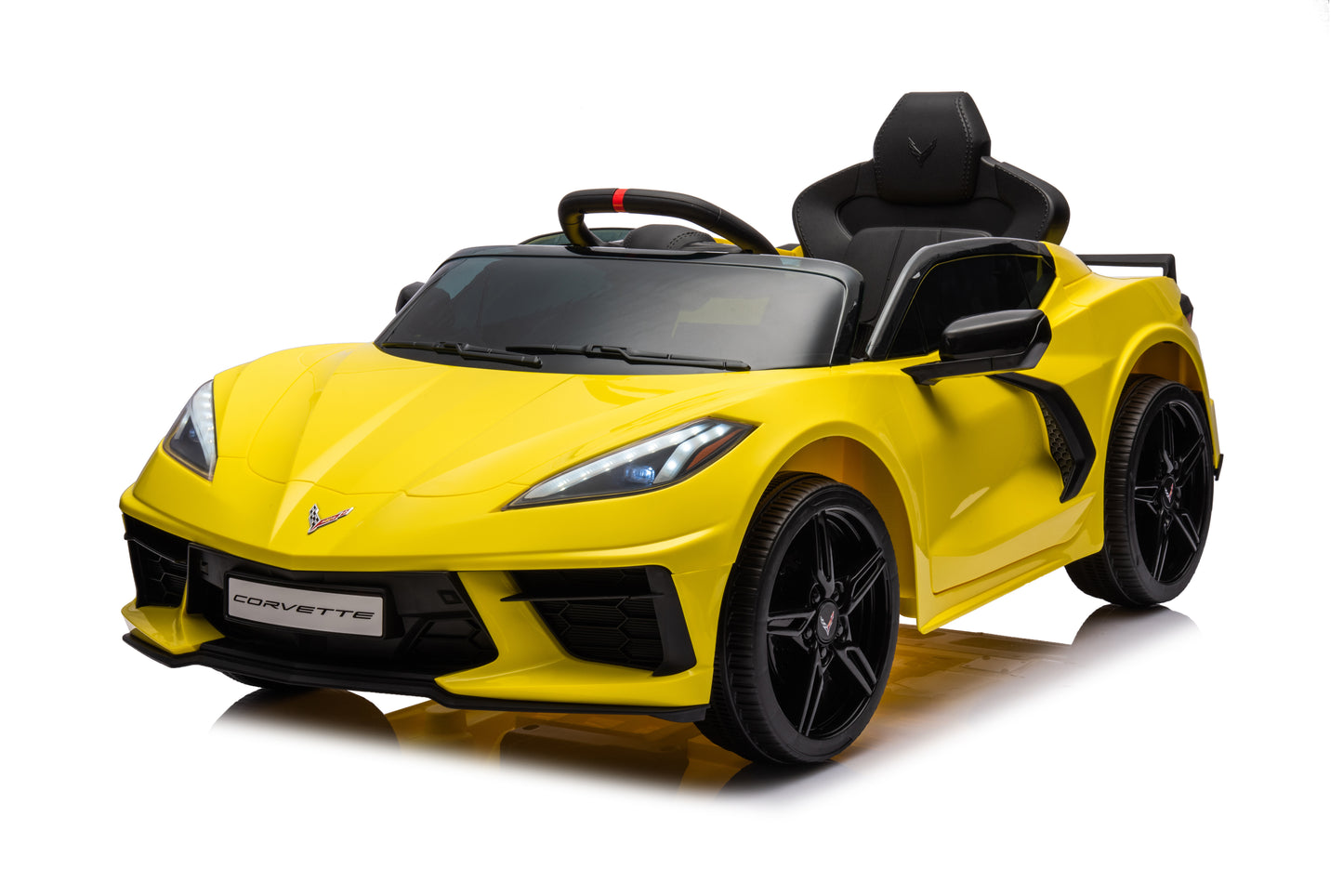Corvette C8 Licensed Ride on Car,Wisairt 12 V Battery Powered Electric Vehicle w/ Remote Control,Bluetooth,LED Lights