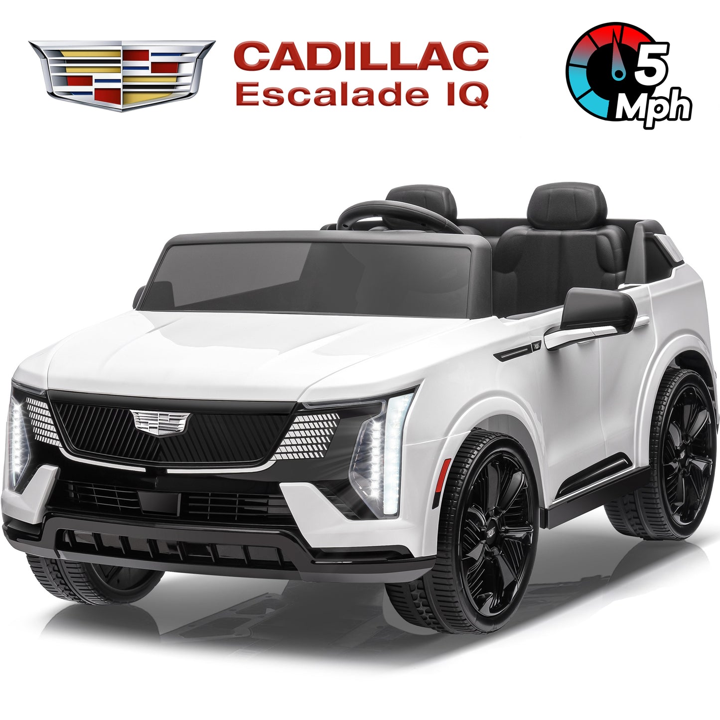 Cadillac Escalade IQ 24V Kids Ride on Car,Wisairt 2 Seater Battery Powered Electric Vehicle w/ Remote Control
