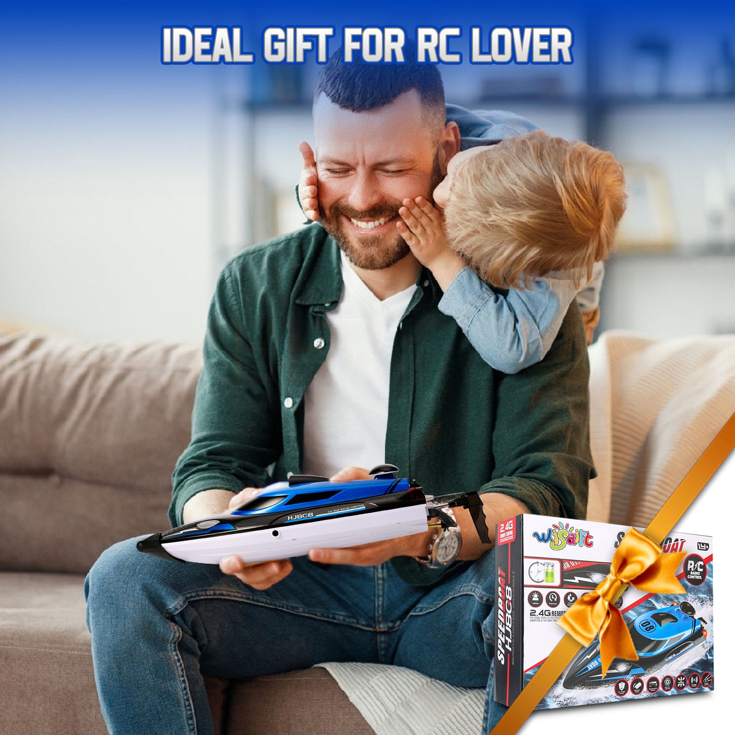 WISAIRT RC Boat,High Speed Remote Control Boat for Adults and Kids