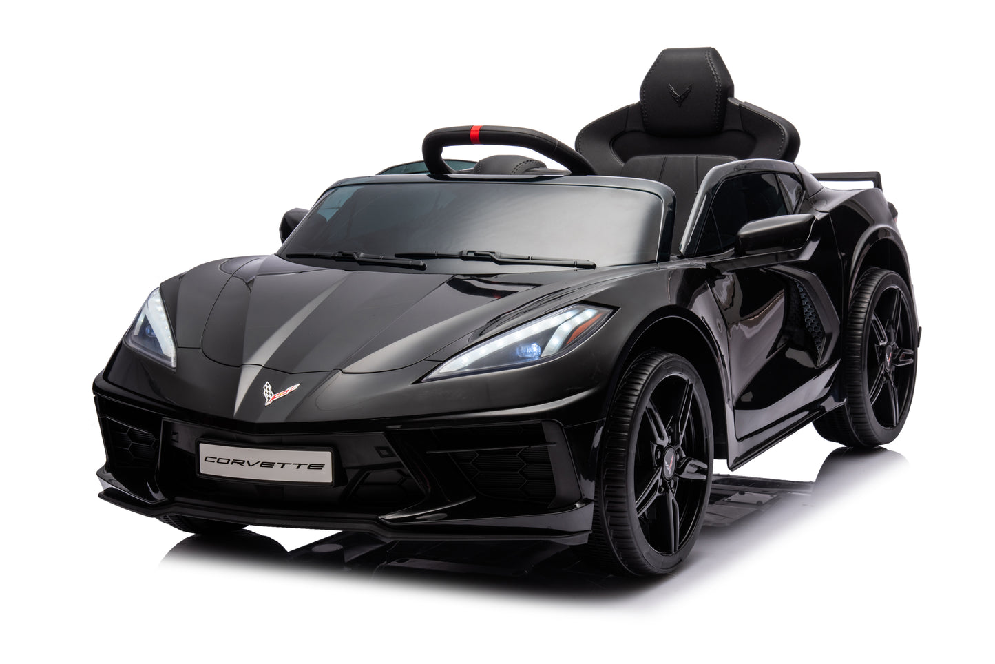 Corvette C8 Licensed Ride on Car,Wisairt 12 V Battery Powered Electric Vehicle w/ Remote Control,Bluetooth,LED Lights
