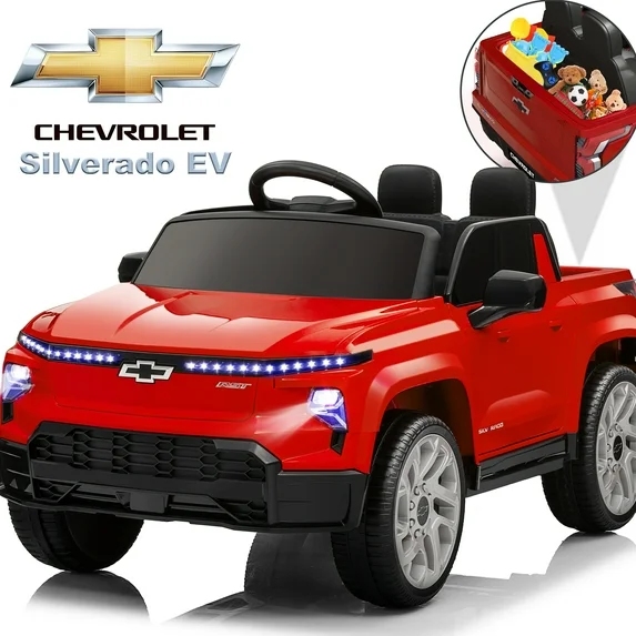 Chevrolet Silverado EV 12V Kids Ride on Car, Wisairt Battery Powered Electric Vehicle w/ Remote Control
