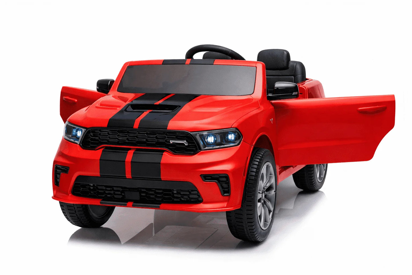 Wisairt Dodge Kids Electric Ride-On Car, 24V Licensed Dodge Durango Electric Ride-On Toy with Parent Remote Control, Electric Car for Girls Ages 3–6, Features Music/LED Lights/Seat Belt, Red