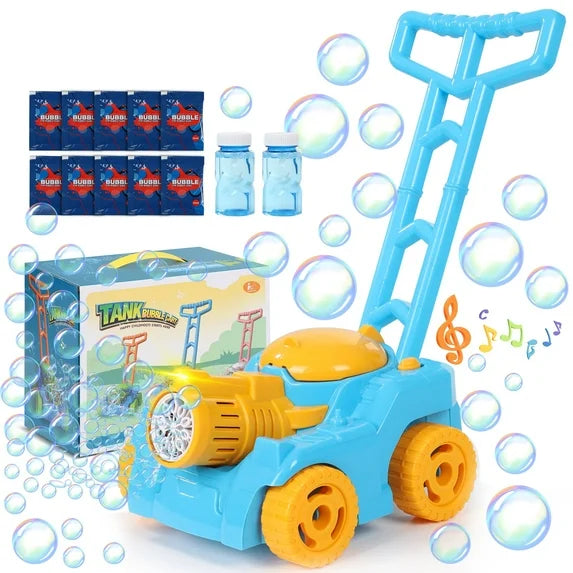 Wisairt Bubble Lawn Mower,Bubble Machine for Kids Toddlers, Outdoor Summer Garden Push Toy Bubble Toys Birthday Gift for Preschool Boy or Girl 2+