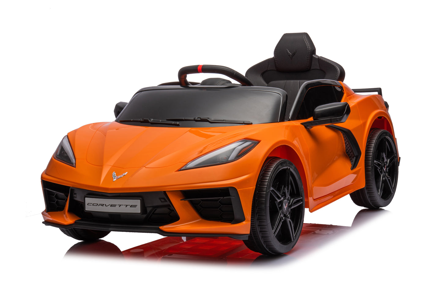 Corvette C8 Licensed Ride on Car,Wisairt 12 V Battery Powered Electric Vehicle w/ Remote Control,Bluetooth,LED Lights