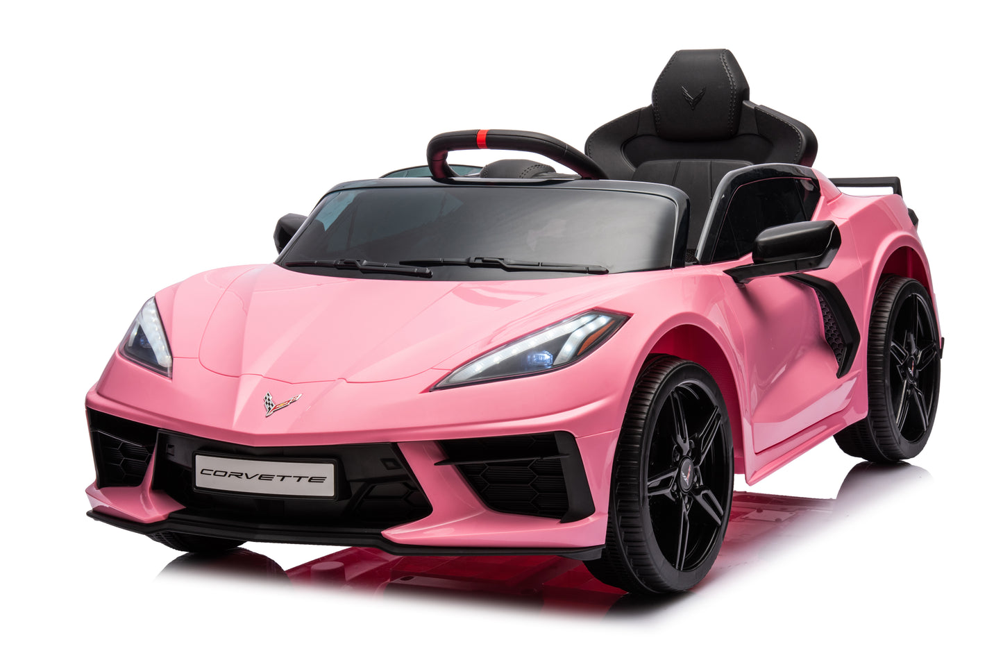 Corvette C8 Licensed Ride on Car,Wisairt 12 V Battery Powered Electric Vehicle w/ Remote Control,Bluetooth,LED Lights
