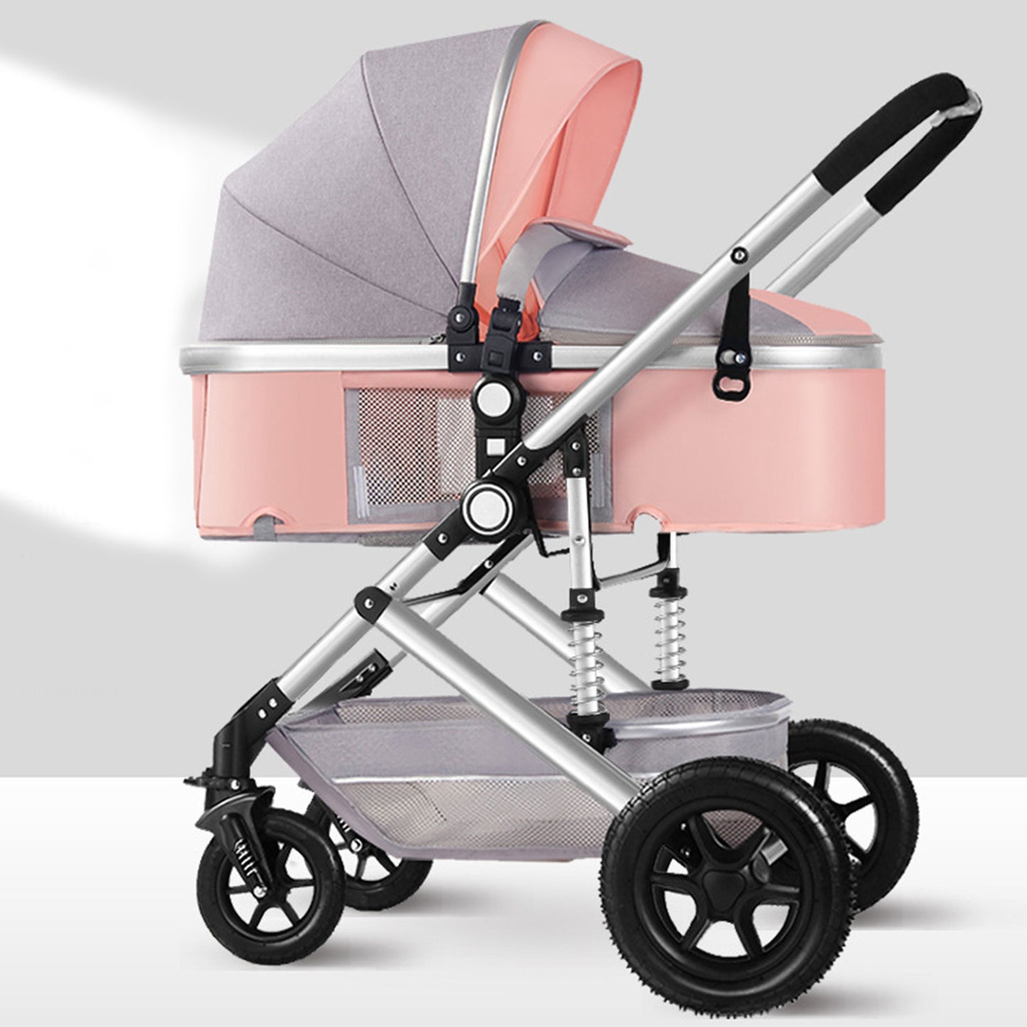 Vomeast Baby Stroller, Foldable Baby Stroller Reversible Bassinet, Travel Stroller for Newborn Baby