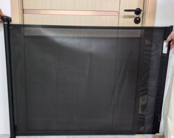 Vomeast Retractable Mesh Baby Gates, Extends up to 55in Wide, 37.4in Tall Safety Dog Gates for Stairs Doorways Hallways(Grey)