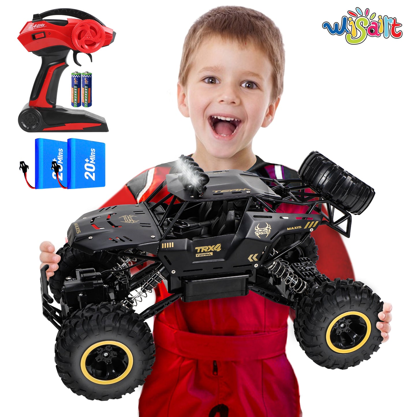 Wisairt 1:12 Large RC Cars,4WD Large Remote Control Monster Truck 2.4 GHz Alloy RC Cars for Kids Adults Aged 6 + Birthday Christmas Gifts
