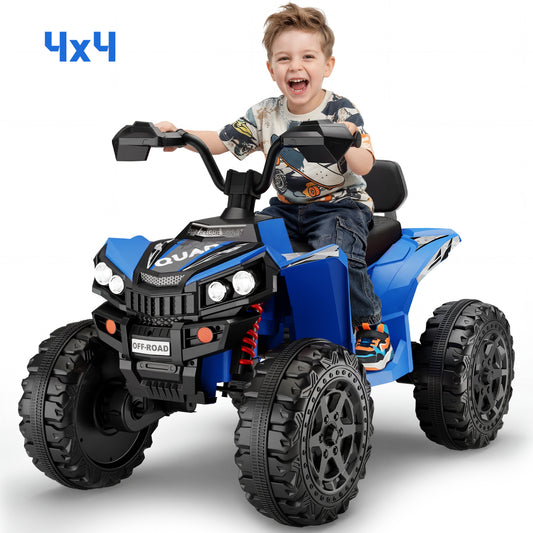 Wisairt 24V Ride on ATV Toys, 4WD Kids ATV 4-Wheeler for Big Kids with 2 Seater, Electric Quad 800W Motor, Blue