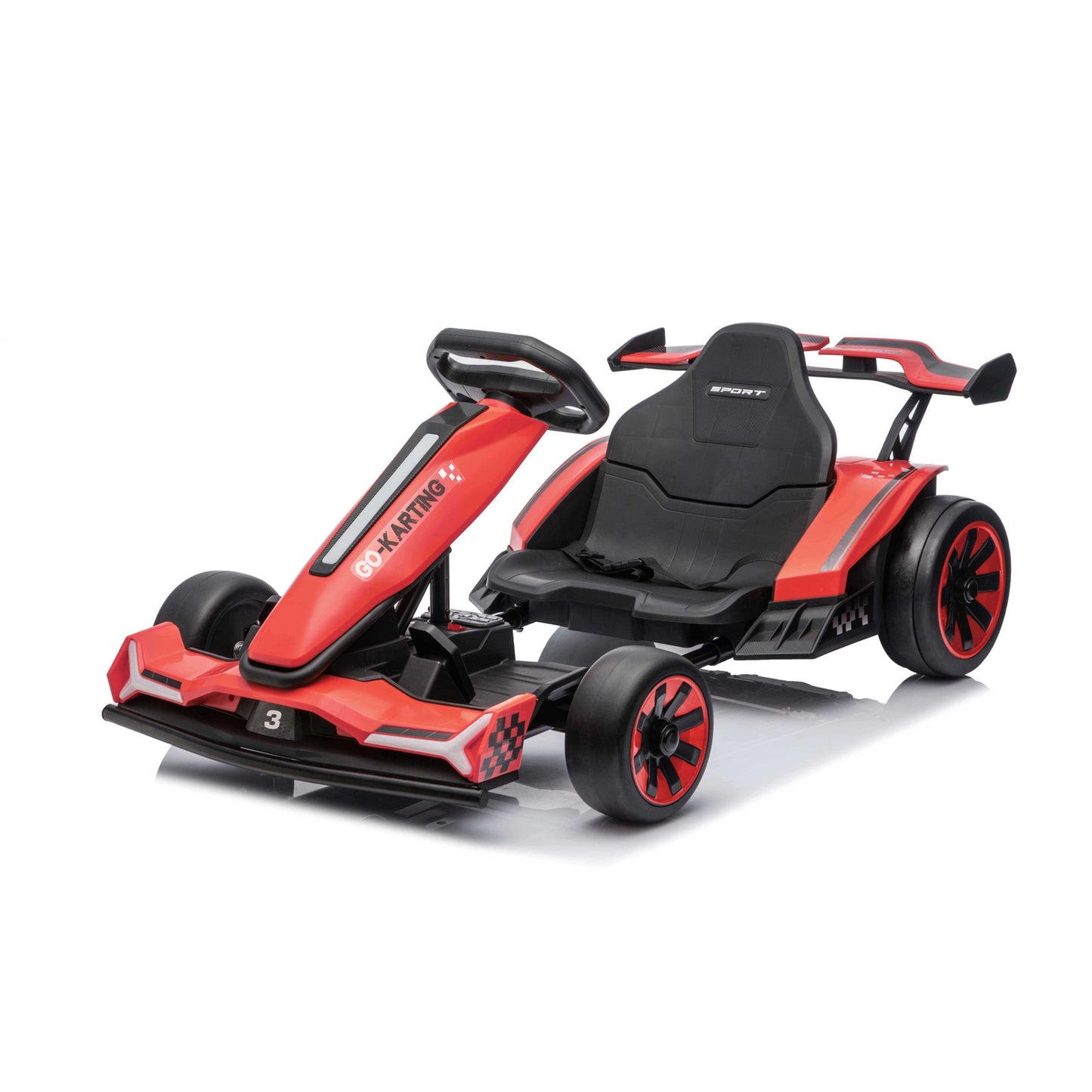 Wisairt 24V 10Ah Kids Electric Go Kart Drift Car, 360° Drift Ride on Toy with 800W Motors, 7.5 MPH, Adjustable Length, LED Lights, Drift Racing Kart for Big Kids 6-12 Years Old, 135 LBS, White