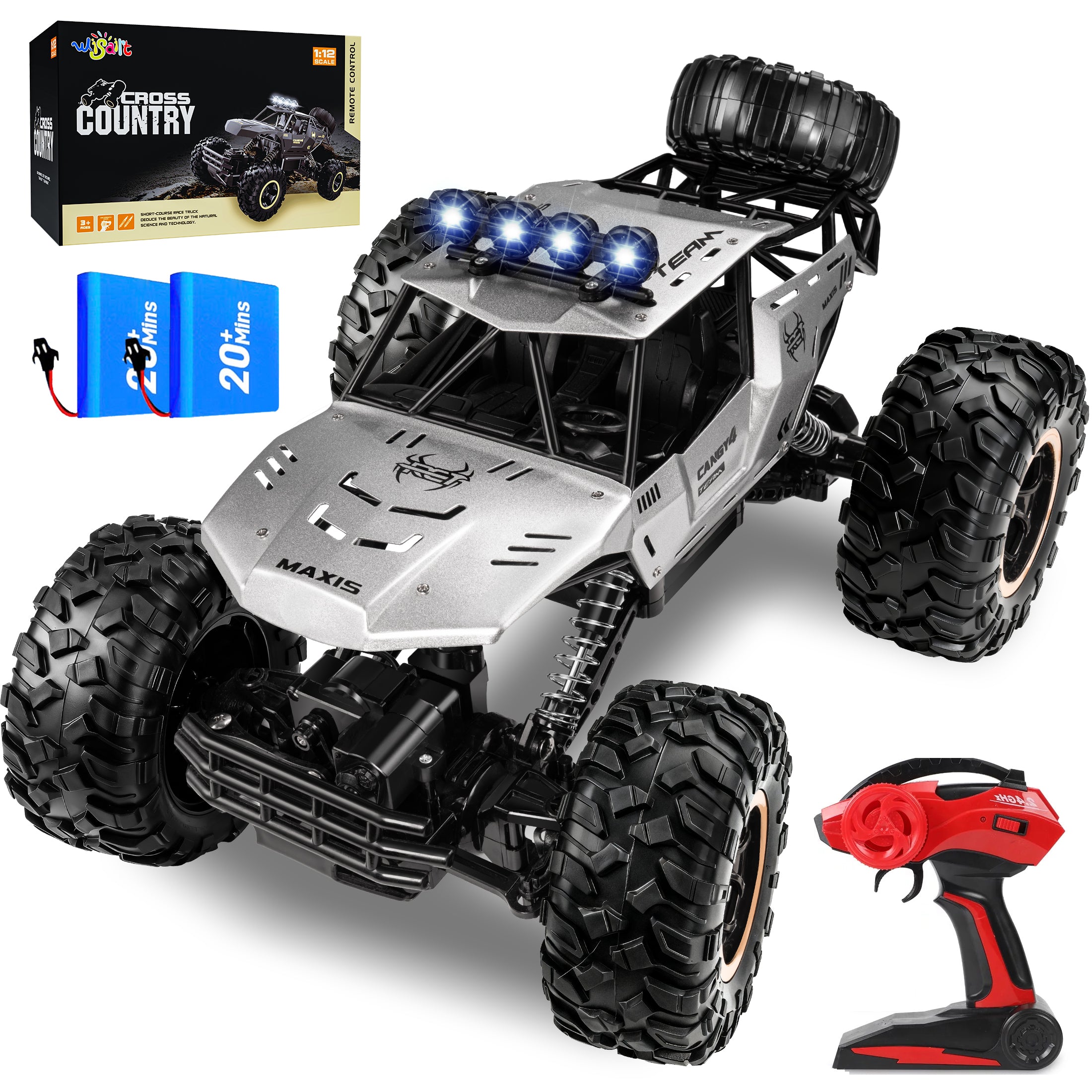 Wisairt 1:12 Large RC Cars,4WD Large Remote Control Monster Truck