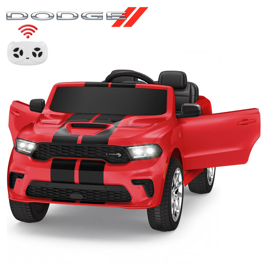 Wisairt Dodge Kids Electric Ride-On Car, 24V Licensed Dodge Durango Electric Ride-On Toy with Parent Remote Control, Electric Car for Girls Ages 3–6, Features Music/LED Lights/Seat Belt, Red