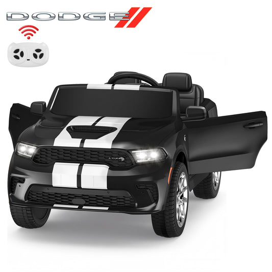 Wisairt Dodge Kids Electric Ride-On Car, 24V Licensed Dodge Durango Electric Ride-On Toy with Parent Remote Control, Electric Car for Boys Ages 3–6, Features Music/LED Lights/Seat Belt, Black