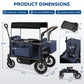 Vomeast Wagon Stroller with Tray,2-Seater Wagon for Kid,Side Entry,Blue