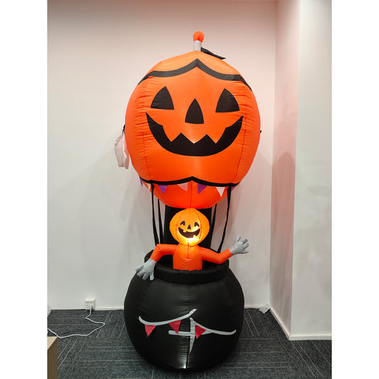 Vrilay 8ft Halloween Inflatable, Pumpkin Balloon Inflatable with LED Lights for Halloween Outdoor Holiday Yard Decorations