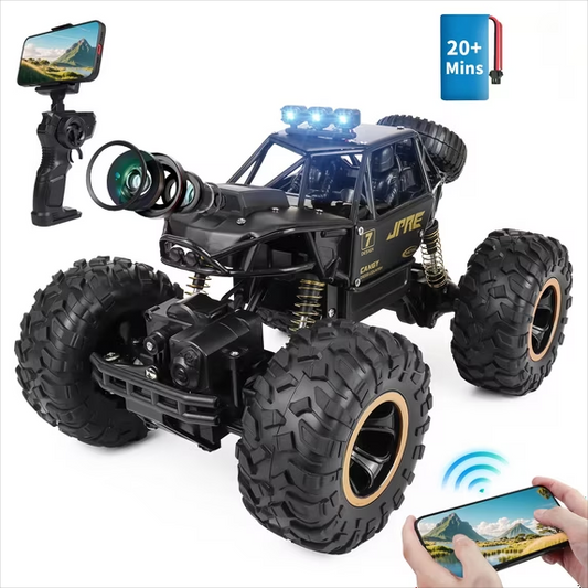 Wisairt RC Car for Kids, 1:16 Remote Control Car with 1080P HD Camera, 4WD RC Monster Truck, 2.4 GHz Alloy Car Toy for Kids Boys Teens Adults Birthday Christmas Gifts (Black)