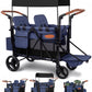 Vomeast Upgrade Wagon Stroller for 2 Kids, 2-Seater Outdoor Baby Stroller Wagon with Canopy, 5-Point Harness, Adjustable Handle(Black)
