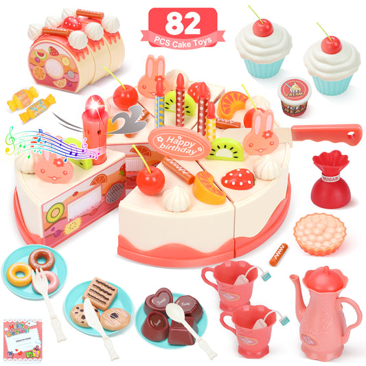 Kids Kitchen Toy Set, DIY Fruit Cake Electric Set Toys, Educational Toys With Lights and Music, Kids Role-Playing Games, Kids Birthday Gifts Christmas Gifts.