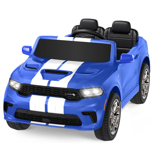 Dodge Electric Ride on Cars for Kids,12V Licensed Dodge Durango Powered Ride On Toys with Parent Remote Control, Electric Car for Girls Boys 3-6w/Music Player/LED Lights, Blue