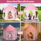 Wisairt Princess Castle Tent for Girls, Large Kids Playhouse with Star Lights for kids Toddlers Indoor Outdoor Toys (Pink)