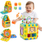 Wisairt Baby Activity Cube with Music, 6 in 1 Learning Toys for Toddlers, Montessori Preschool Educational Toys Birthday Party Gifts for Infants Kids Boys Girls 6-36 Months (Multi-Color)