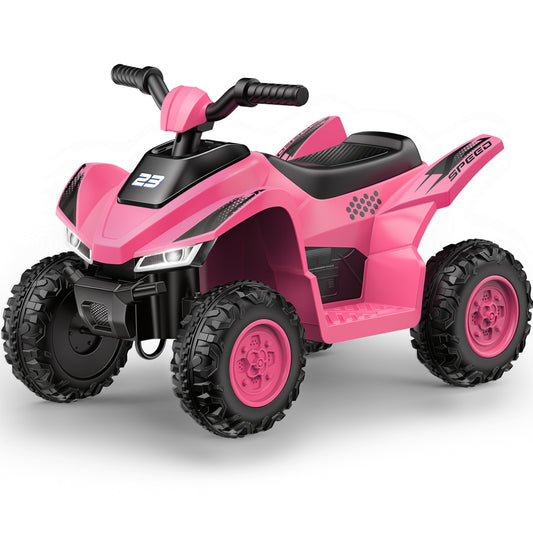 Wisairt 12V Kids Ride-On ATV, Dual-Motor Electric Quad, Ride-On 4-Wheeler with LED Lights, Music, Wireless Audio for Boys & Girls Age 3+