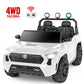 24V Ride On Car for Kids, 4WD Licensed Toyota Tacoma Battery Powered Ride On Toy with Remote Control, 2 Seater Power Truck Wheels, Colorful Lights, Music, Electric Car for Boys Girls 3–8, White
