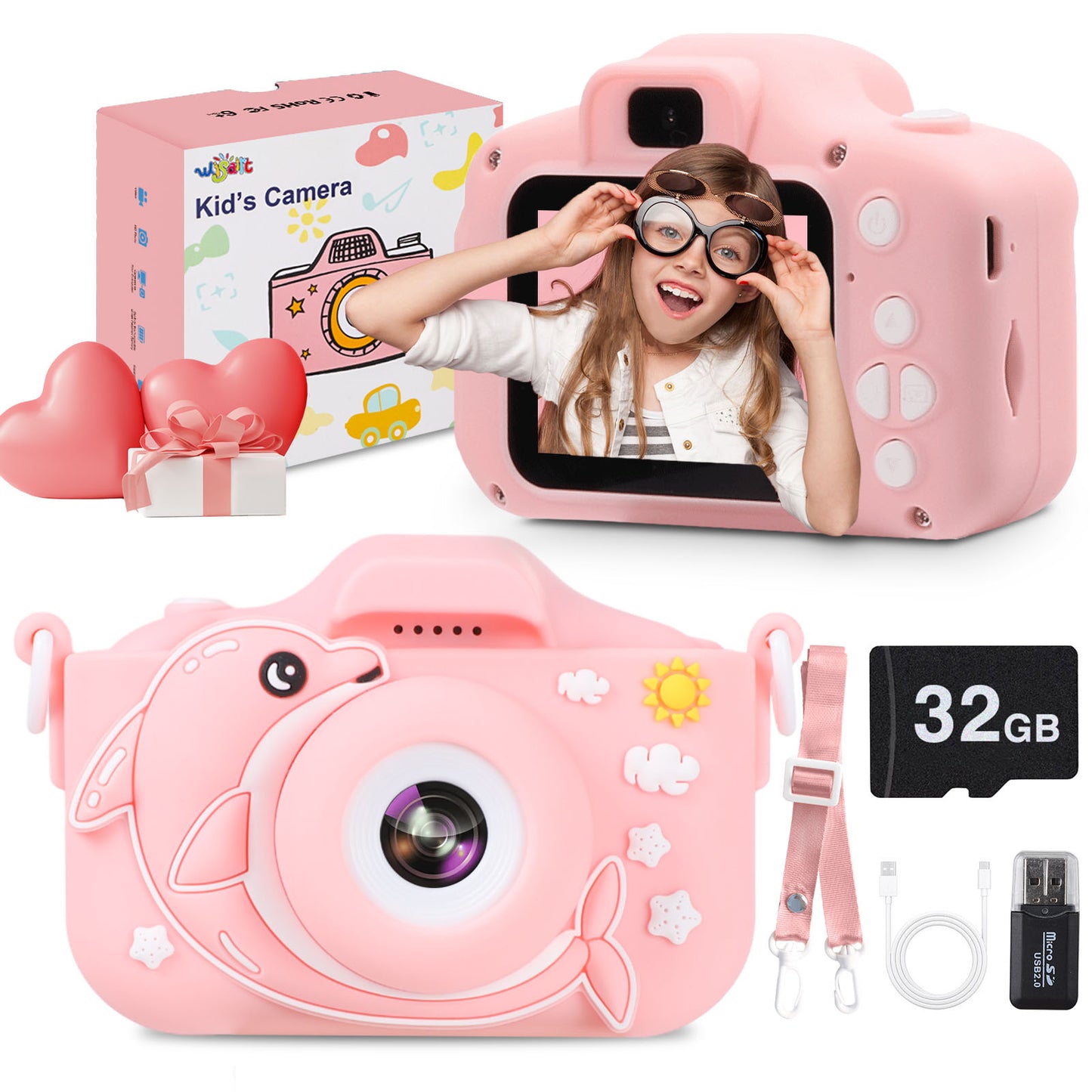 Kids Camera for Girls Boys Digital with 32GB SD Card