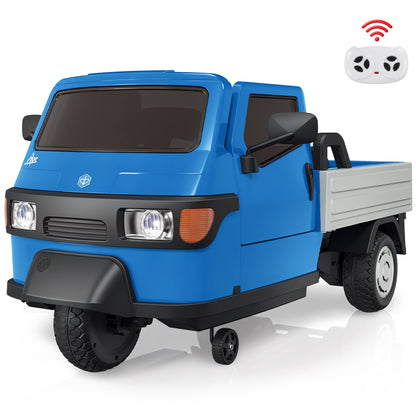 Officially Licensed Piaggio APE 12V Ride On Truck for Kids, Electric 3-Wheel Cargo Truck with Openable Cargo Bed, Parent Remote Control, LED Lights & Music, Ride On Car for Boys & Girls Ages 3-6