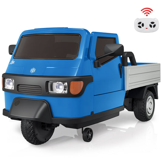 Officially Licensed Piaggio APE 12V Ride On Truck for Kids, Electric 3-Wheel Cargo Truck with Openable Cargo Bed, Parent Remote Control, LED Lights & Music, Ride On Car for Boys & Girls Ages 3-6