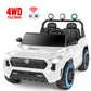24V Ride On Car for Kids, 4WD Licensed Toyota Tacoma Battery Powered Ride On Toy with Remote Control, 2 Seater Power Truck Wheels, Colorful Lights, Music, Electric Car for Boys Girls 3–8, White
