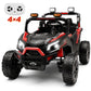 Wisairt 24V Ride on Toys 4WD Ride on Cars with Remote Control, 2 Seater Electric Car for Kids, Power Car Wheels, UTV w/ Four Motors, Music, LED Lights, Wireless Audio, 3 Speeds