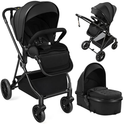Vomeast 2 in 1 Baby Strollers, Foldable Travel Stroller with Reversible Seat, All-Wheel Suspension, 5-Point Harness