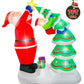 Vrilay 7ft Christmas Inflatable, Santa Elk Penguin Inflatable with LED Lights for Christmas Holiday Outdoor Yard Decorations