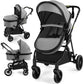 Vomeast Baby Strollers, 3-in-1 Foldable Lightweight Travel Stroller with Reversible Bassinet & 5-Point Harness for Newborn Infant