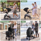 Vomeast 2 in 1 Baby Strollers, Foldable Travel Stroller with Reversible Seat, All-Wheel Suspension, 5-Point Harness
