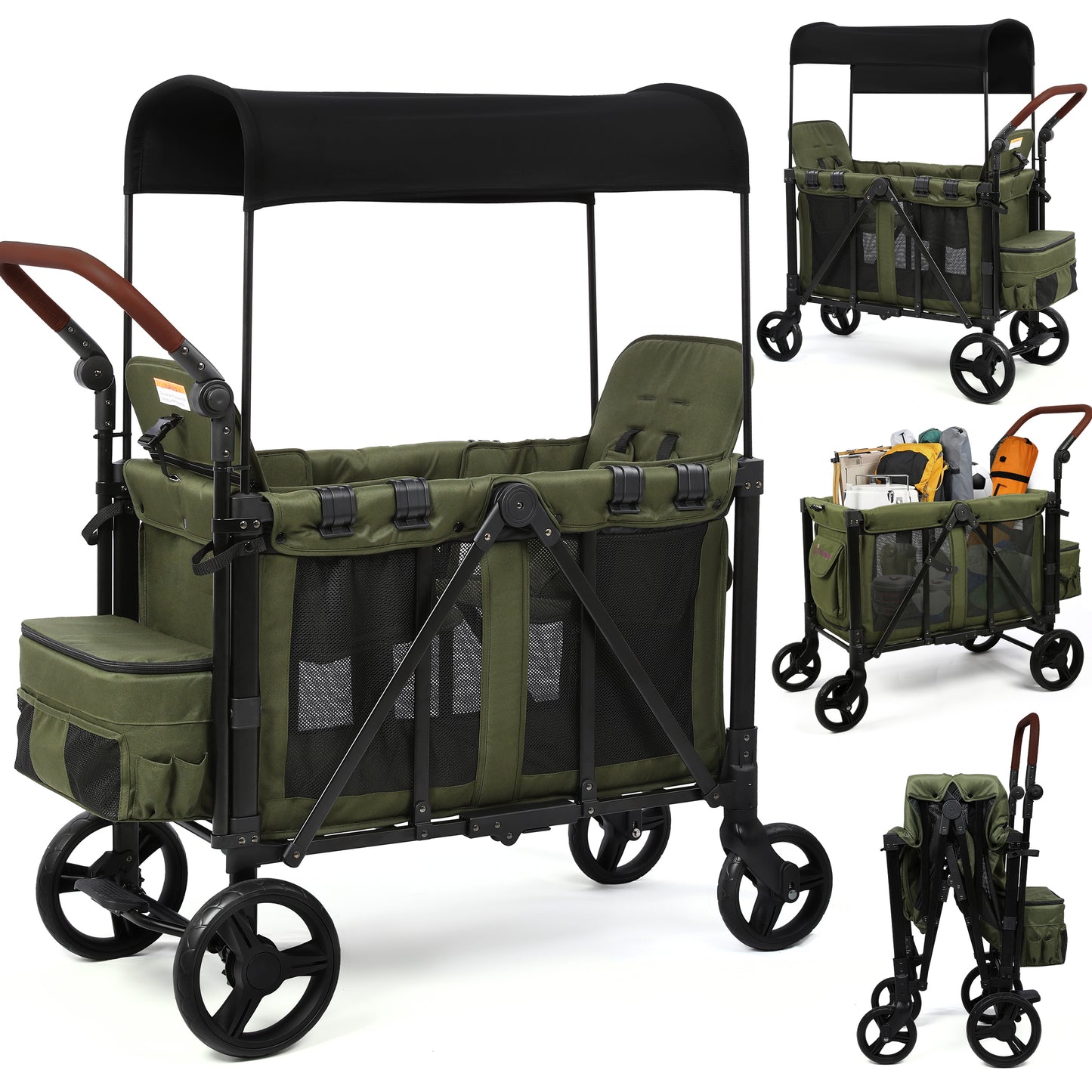 stroller wagon 5 point harness Vomeast Wagon Stroller for 2 Kids, 3-in-1 Outdoor Baby Stroller Wagon – WISAIRT