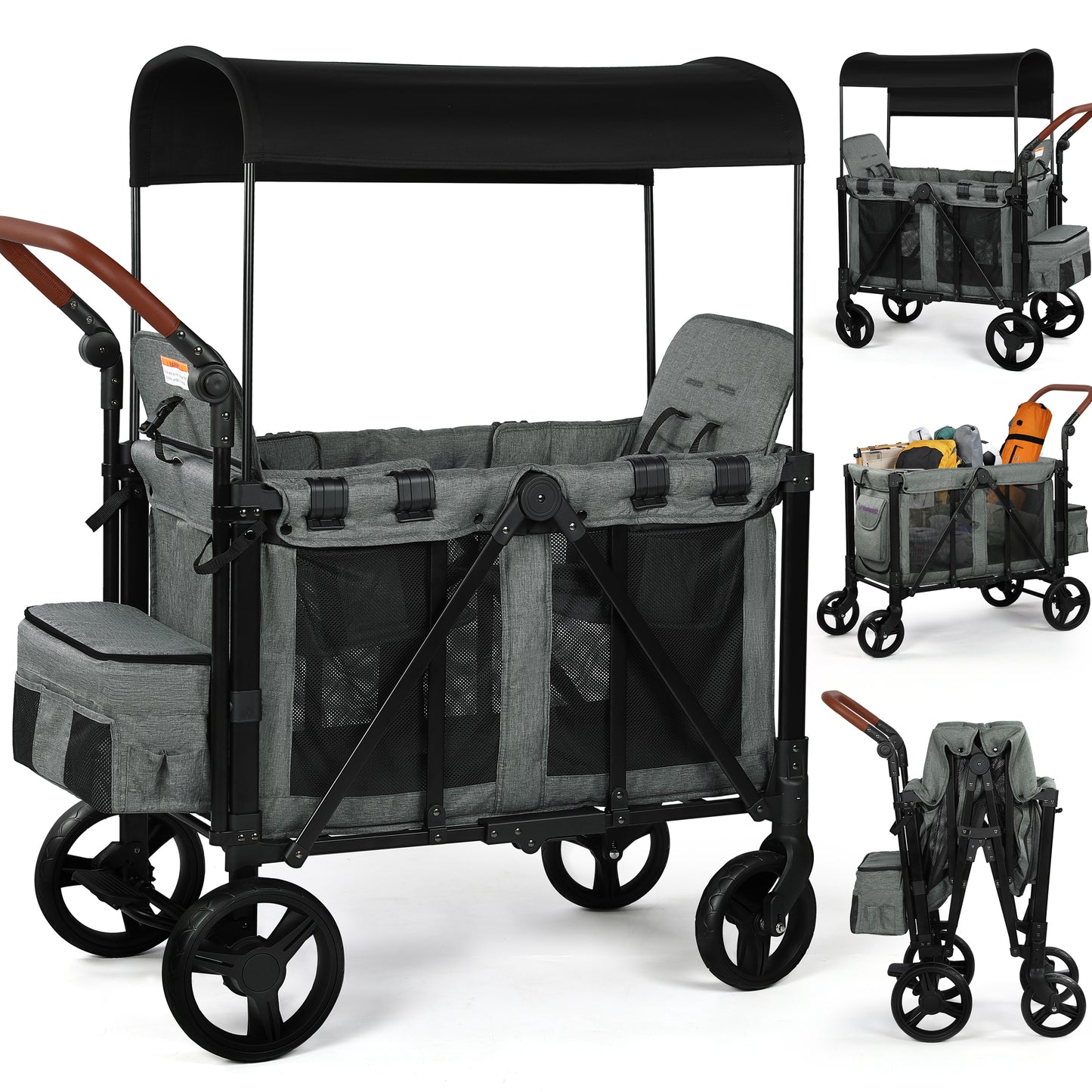 Vomeast Wagon Stroller for 2 Kids, 3-in-1 Outdoor Baby Stroller Wagon – WISAIRT